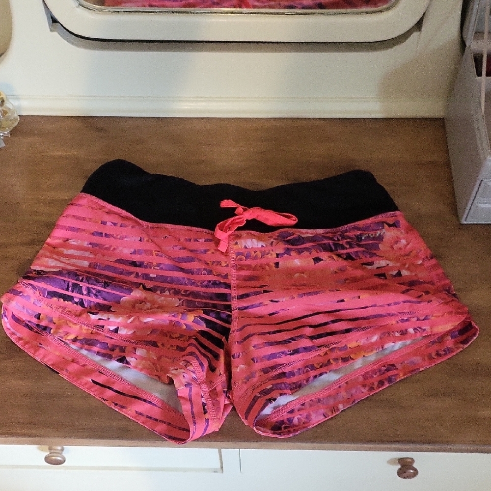 Women's Pink and Black Shorts